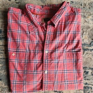 Mens Plaid Short Sleeve Button Up Shirt 3X